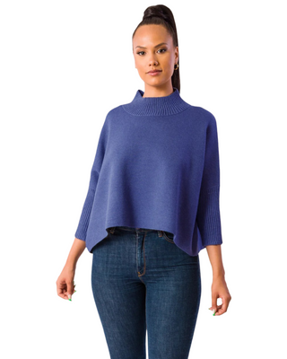 Aja Sweater- Blue Melange- One Size
