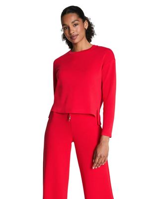 AirEssentials Long Sleeve Side Slit Top- Spanx Red