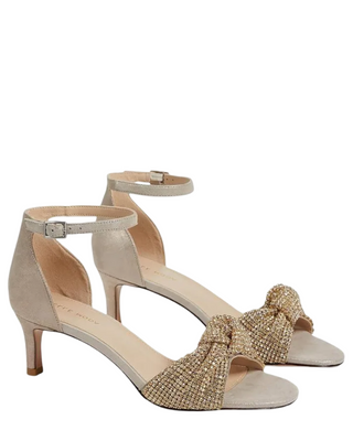 Shaira Heel- Dark Taupe Shimmer Suede