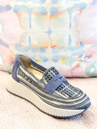 Ardice Slip-On Shoe- Denim Raffia