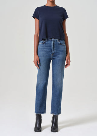 90’s Pinch Waist Crop Jean- Solace