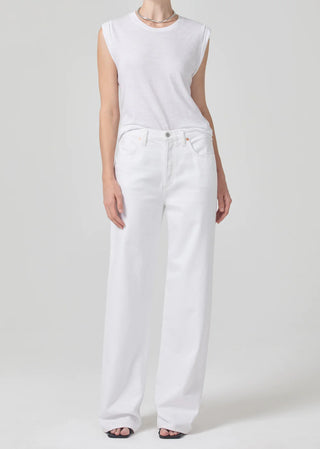 Annina Wide Leg Trouser Jean 33"- Seashell