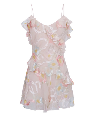 Lomina Pastel Ruffle Mini Dress- Italian Ice