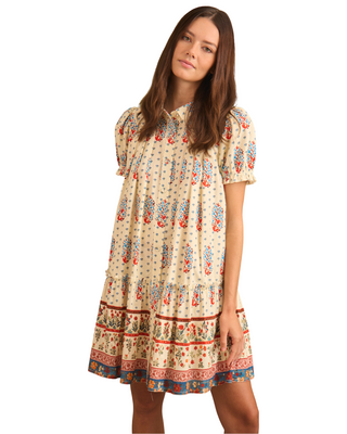 Drifter Mini Dress- Fall Floral Cream