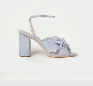 Camellia Knot Mule with Ankle Strap- Blue