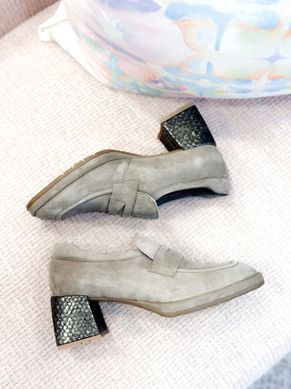 Lili Heeled Loafer- Taupe