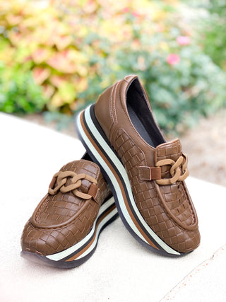 Softwaves Alanis Slip-On Woven Sneaker- Cognac