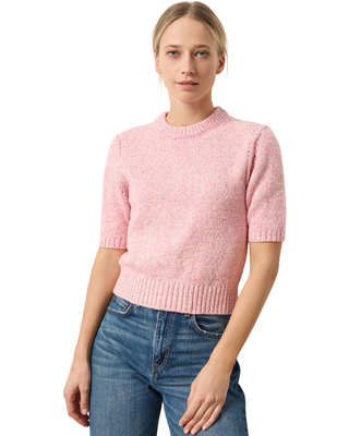 Short Sleeve Marled Pullover- Rosebud Marl