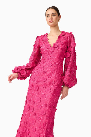 Claudia Midi Dress- Fuchsia