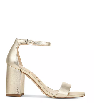 Daniella Block Heel Sandals- Metallic Gold