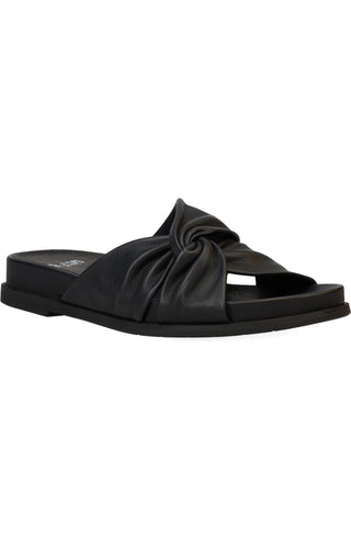 Dello Slide Sandal- Black Leather