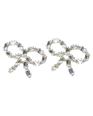 Sparkling Diamond Mini Statement Bow Earrings