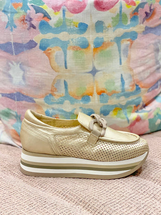 Cassie Slip-On Sneaker- Gold/Platino