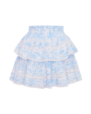 Ruffle Mini Skirt- Blue Cove