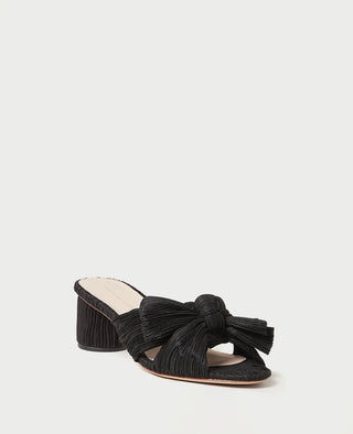 Emilia Pleated Knot Mule- Black