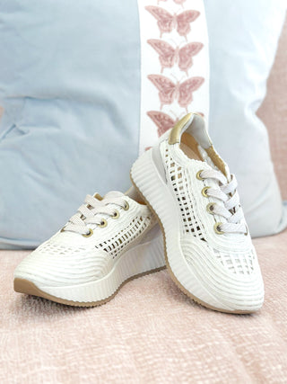 Alaina Sneaker- Ice Raffia