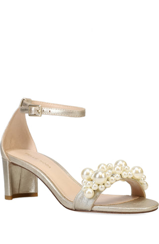 Vacie Pearl Heel- Platinum Gold Metallic