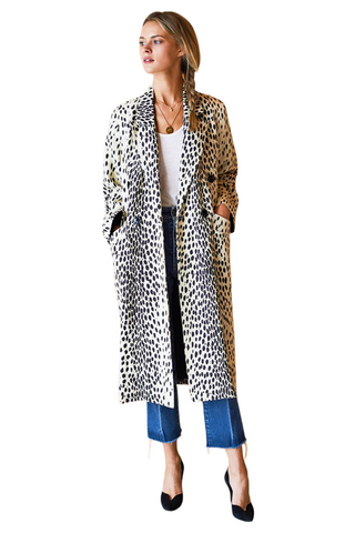 Bowery Coat- Leopard Linen