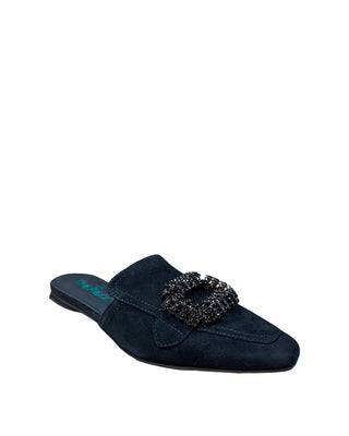 Gemma Embellished Mule- Black Suede