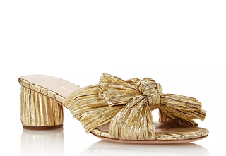 Emilia Pleated Knot Mule- Gold