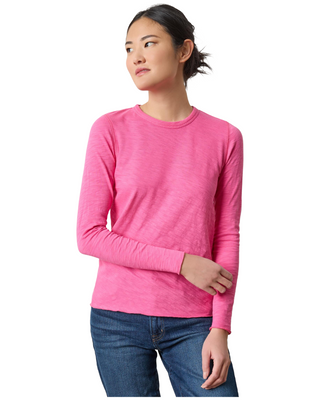 Long Sleeve Bias Crewneck- Rosebud