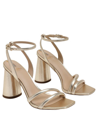 Kia Block Heel Sandal- Gold Leaf