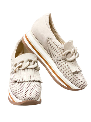 Softwaves Platform Slip-on Sneaker- Creme Velour