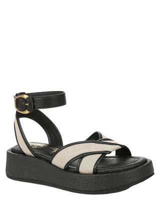 Nylie Sandal- Natural + Black