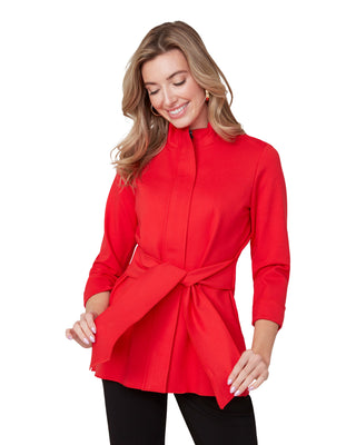 Danielle Tie Front Jacket- Scarlet