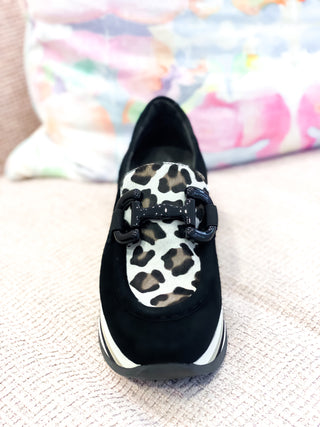 Monkee's Exclusive Alina Platform Slip On Sneaker- Black Jaguar