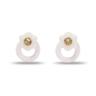 Ivory Blossom Daphne Crystal Hoop Earrings