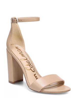 Yaro Block Heel Sandal- Soft Beige Leather