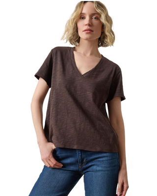 Boyfriend V-Neck Tee- Espresso