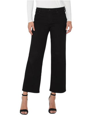 Stride Crop Wide Leg Jean- Black Rinse