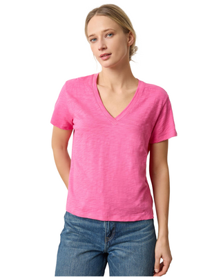 Boyfriend V-Neck Tee- Rosebud
