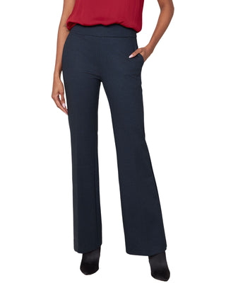 Pull On Ponte Flare Pant- Textured Navy