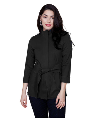 Danielle Tie Front Jacket- Black