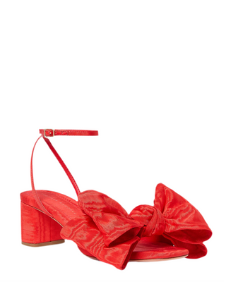 Carmen Mid-Heel Bow Sandal- Red