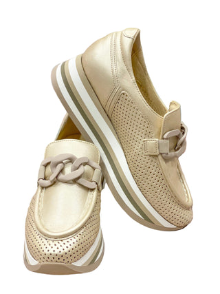 Cassie Slip-On Sneaker- Gold/Platino