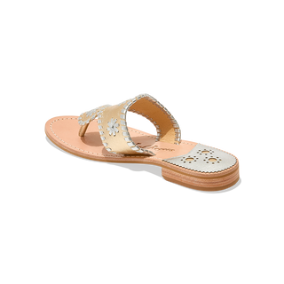 Jacks Flat Sandal- Platinum + Silver