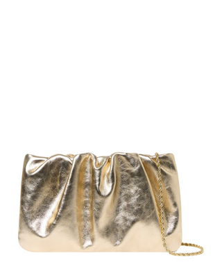 Serena Gathered Clutch- Champagne