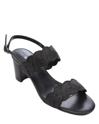 Lettie Woven Slingback Heel- Black