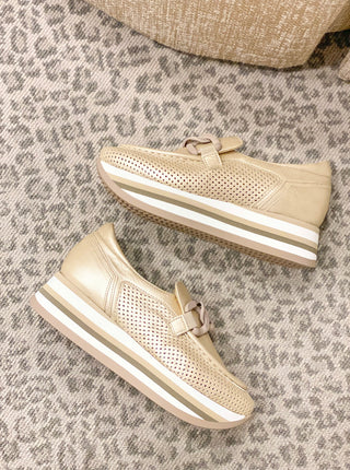 Cassie Slip-On Sneaker- Gold/Platino