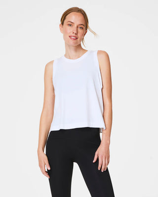 Active Cutout Tank- Vivid White