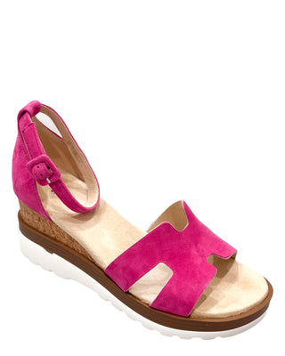 Cairn Wedge Sandal- Fuchsia