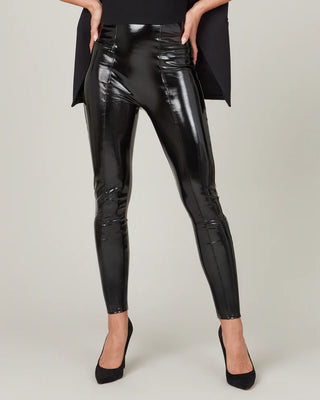 Faux Patent Leather Leggings- Classic Black