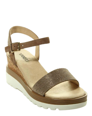 Cedra Wedge- Taupe Suede