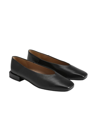 Kasey Square Toe Ballet Flat- Black