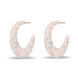 Archer Pave Crystal Hoop Earrings