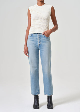 90’s Pinch Waist Crop Jean- Ripple
